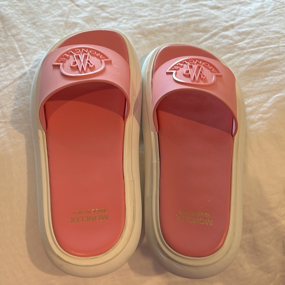 Pink Monclair slides in a size 9. Never been warm. - Picture 2 of 5